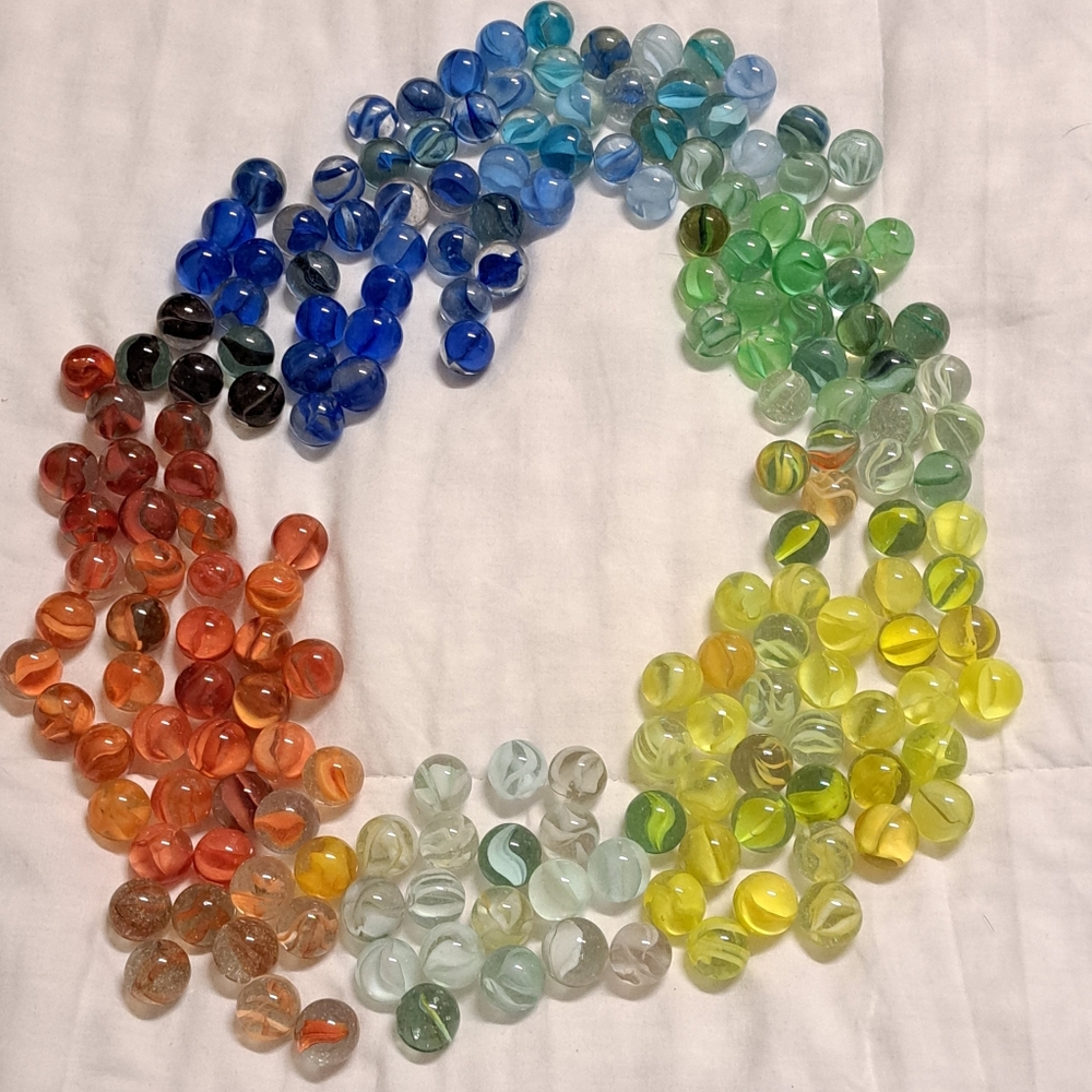 Vintage American Cat's Eye Marbles Mostly Mint 170+